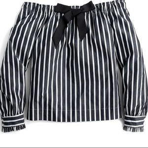 NEW! J. Crew Black and White Off the Shoulder